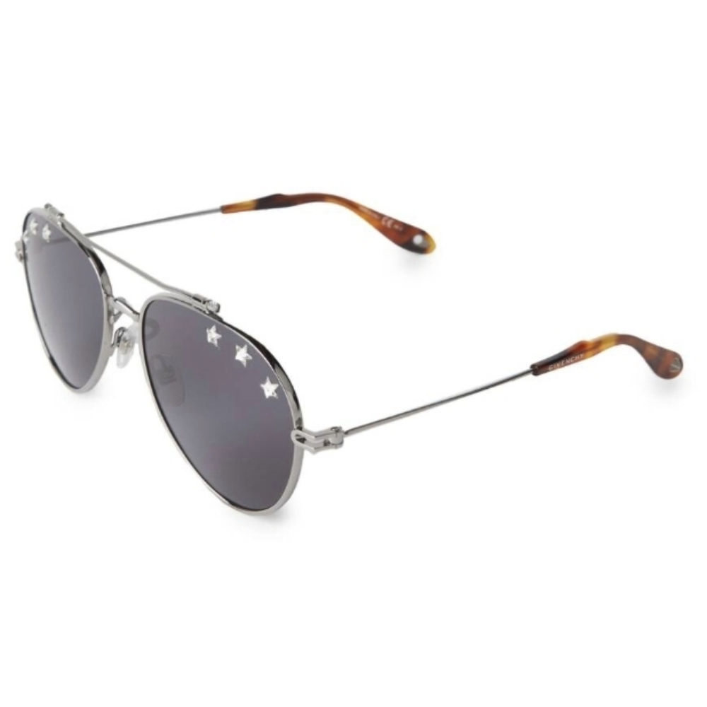 Givenchy Silver Aviator Sunglasses with Star Accents - Picture 2 of 15